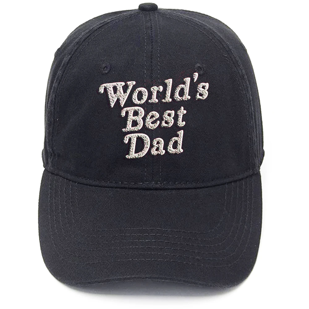 

Lyprerazy Worlds' Best Dad Washed Cotton Adjustable Men Hip Hop Cool Flock Printing Baseball Cap