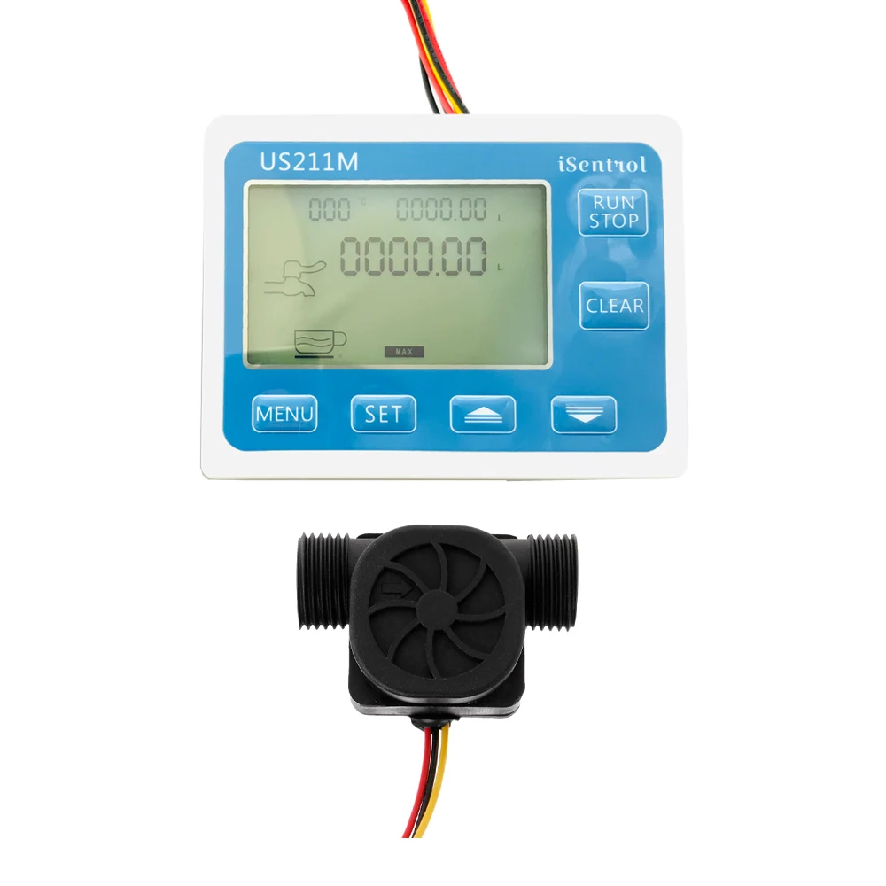ISentrol-medidor de flujo Digital, medidor de flujo con Sensor de agua de nailon, USN-HS21TA G1/2"