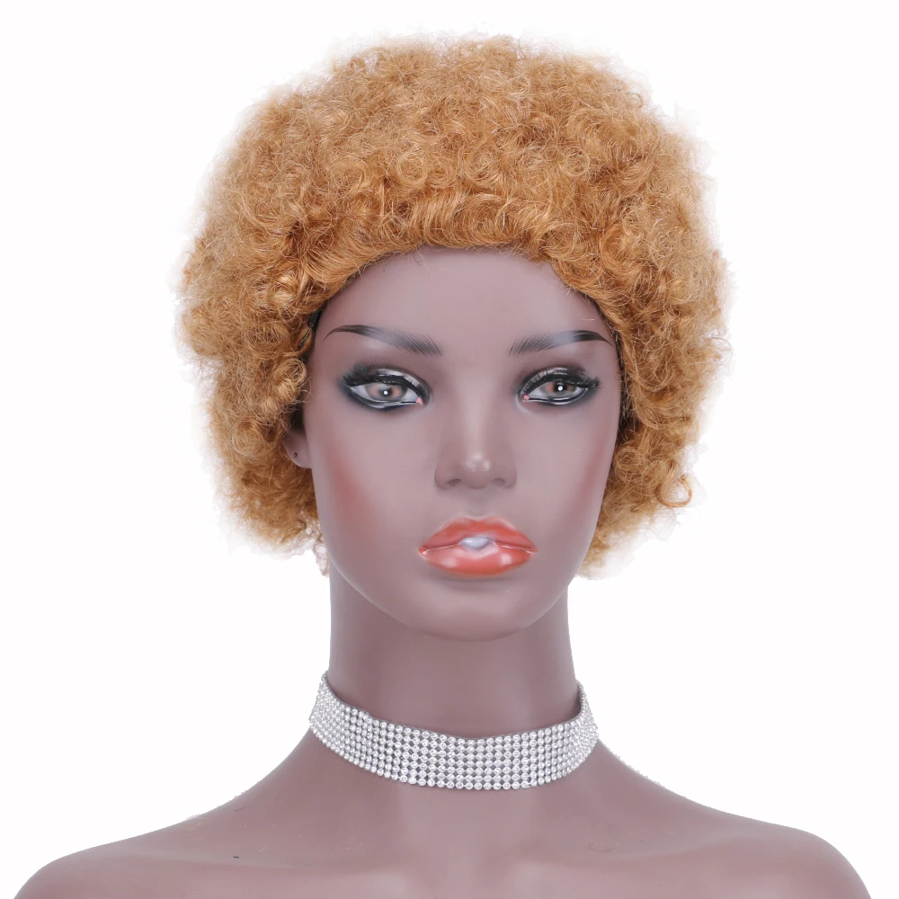 Afro Verworrenes Lockiges Haar Perücke Kurze Pixie Cut Perücken Für Schwarze Frauen Kurze Natürliche Volle Maschine Perücken Für Party Dance cosplay Perücken