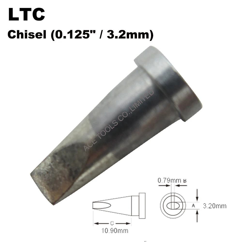 Puntas de soldadura de repuesto LTC cincel de 3,2mm para WELLER WP80 WSP80 WSFP8 WD1000 WD2000 WSD81 WS81 WSF81D8 WS81D5 mango de hierro