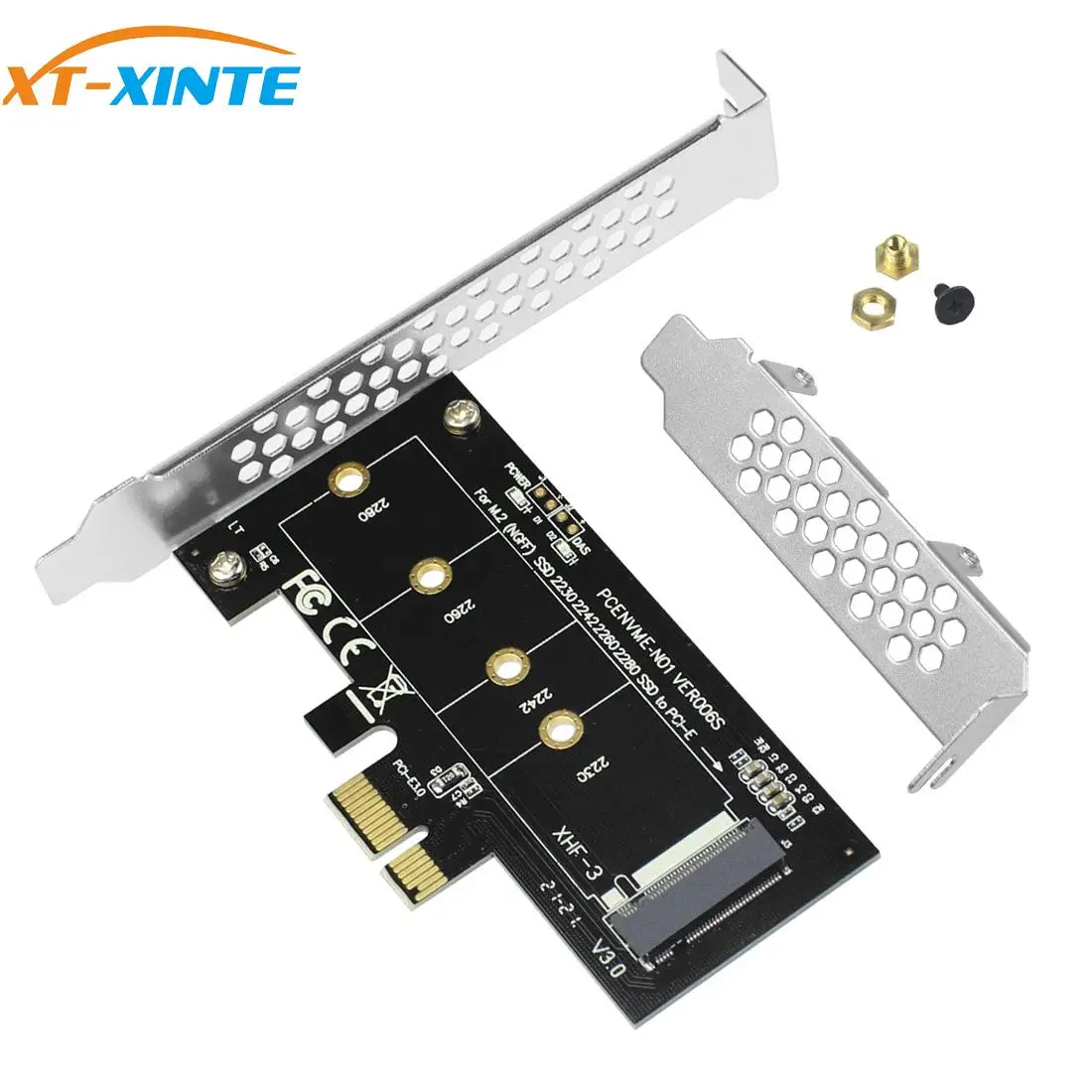 XT-XINTE M.2 Key M Adapter Card PCI Express 3.0 1X Expansion Card Converter Riser Card for M2 NVMe 2230 2242 2260 2280 Size SSD