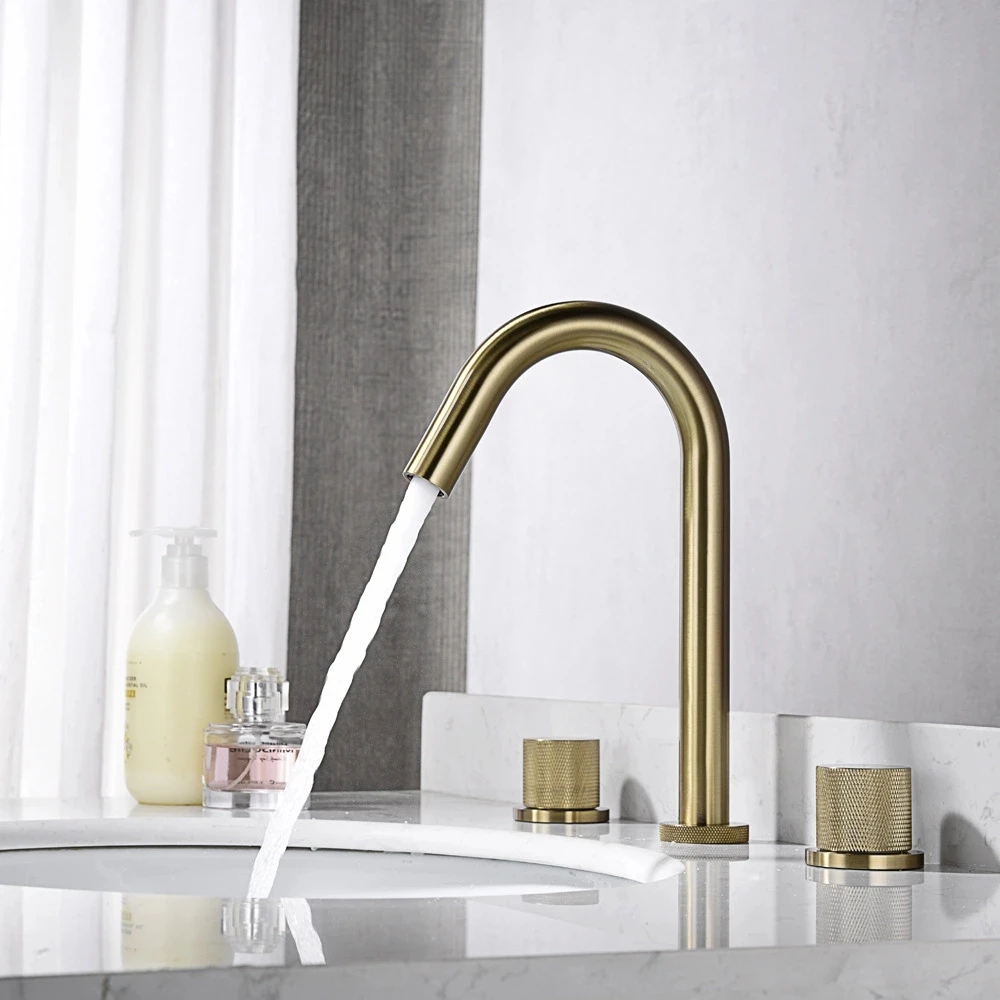 

Fashion Brushed gold Brass Bathroom Sink Faucet cold hot water Basin Faucet Luxury copper bathroom faucet,Black,Brushed Gold