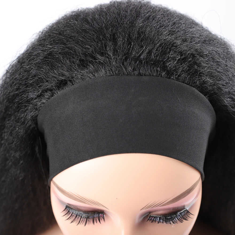 Synthetic Long Kinky Straight Headband Wig For Black Women Afro Synthetic Hair Wigs Headband Wig Blonde Black Red Purple