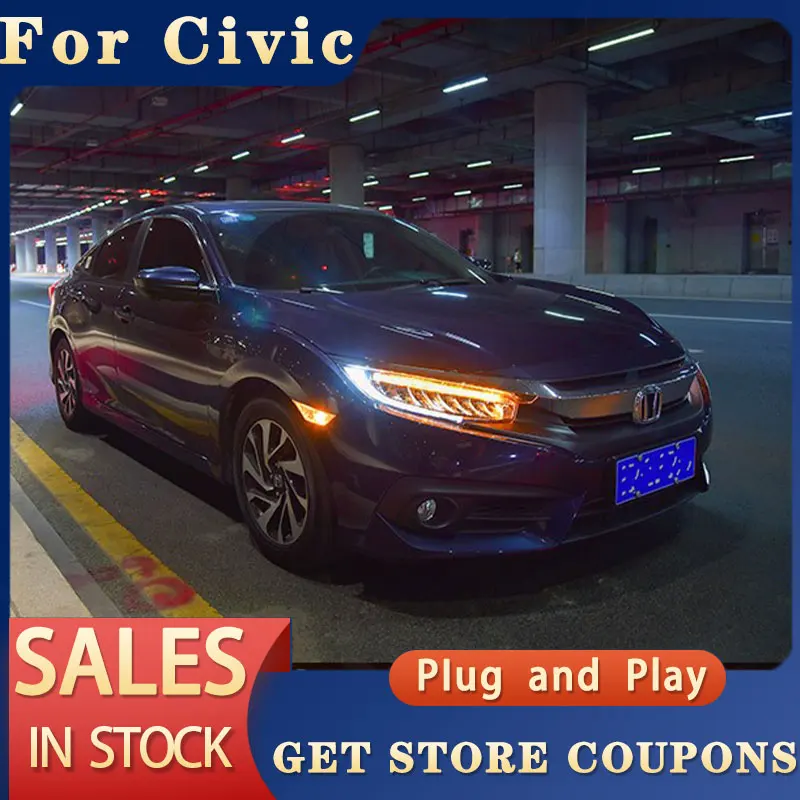 

Для Honda Civic Фара 2016-2018 Новый Civic X Светодиодный головной фонарь Светодиодный DRL Hid Фара Angel Eye Bi Xenon Аксессуары