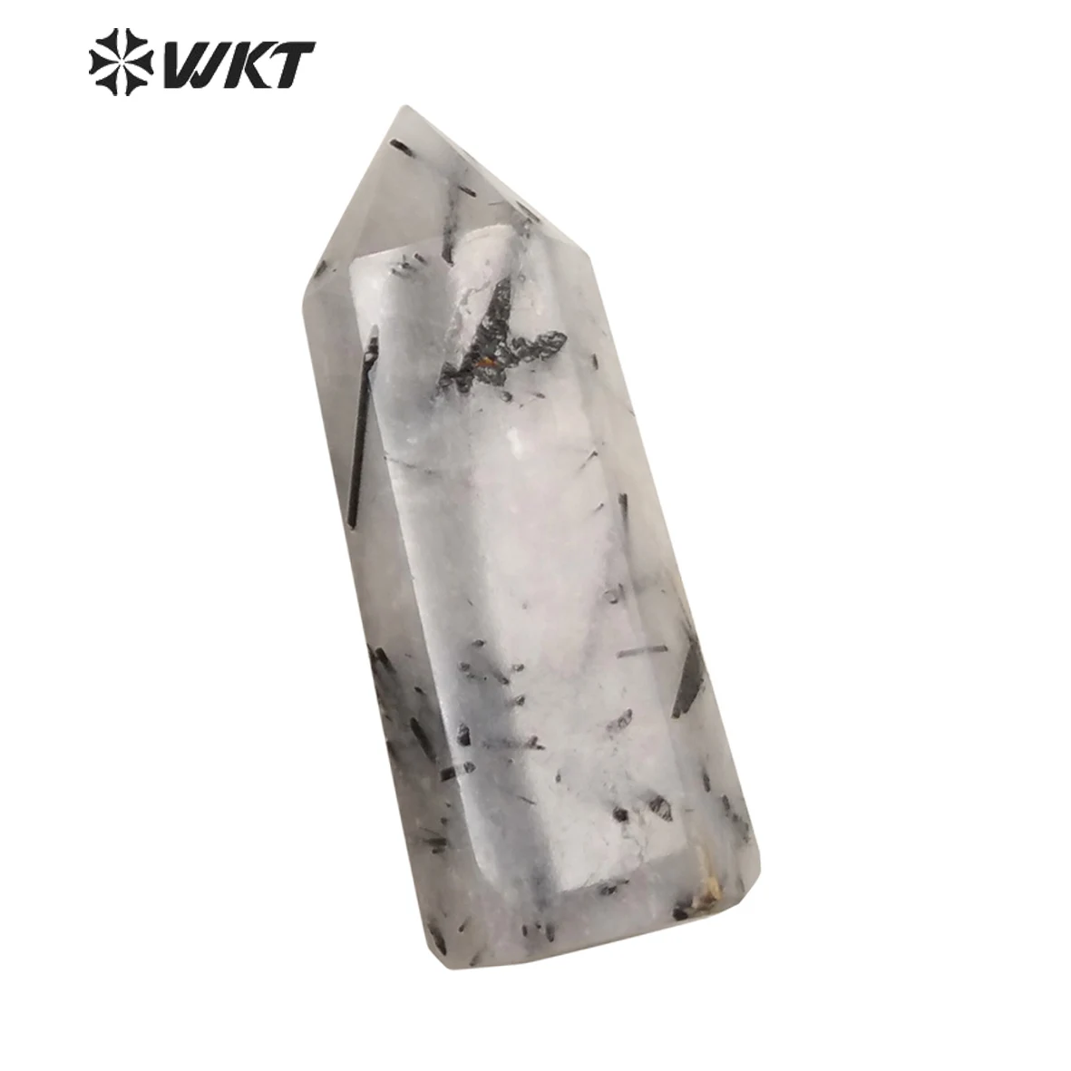 

WT-G246 WKT Wholesale Beautiful crystal quartz point Black Rutilated Quartz Pillars stone for jewelry making