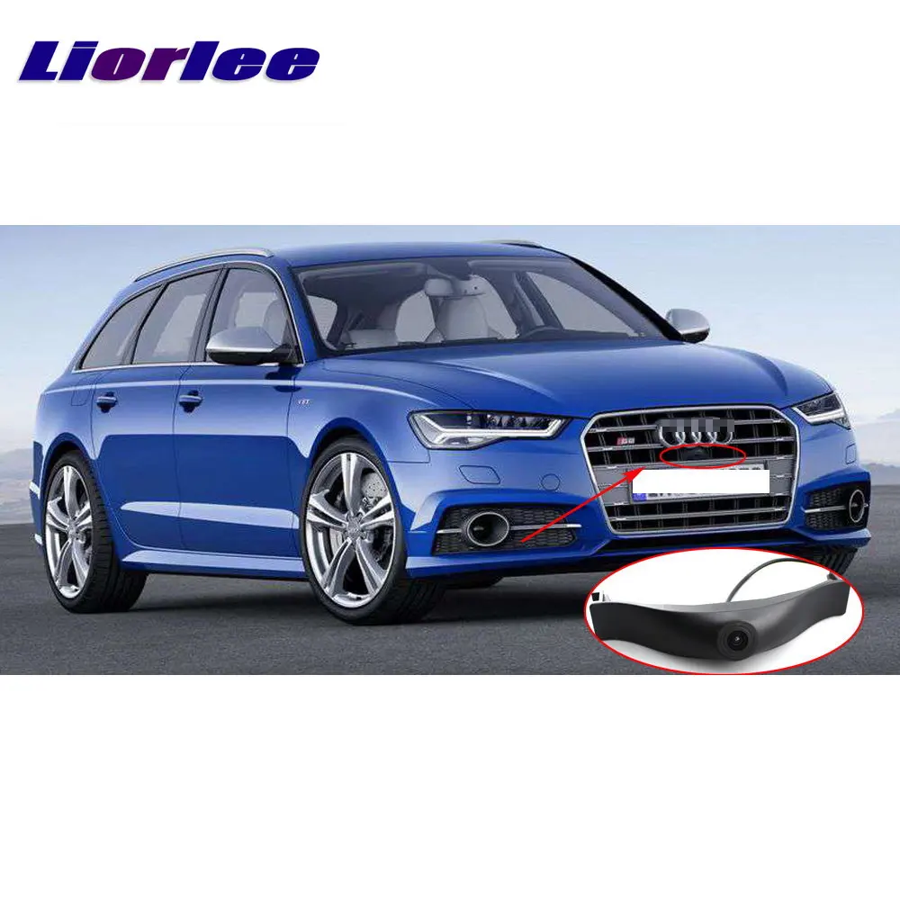 Dla Audi A6 (C7/4G) 2012-2018 kamera samochodowa monitorująca strefę przednią do przodu Logo AUTO HD CCD RCA NTSC OEM CAM