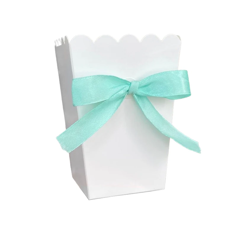 24 Pcs Bow Paper Popcorn Boxes with Bow Pop Favors Box Baby Shower Party Treat Favors Table Supplies Wedding Decoration - Image 2