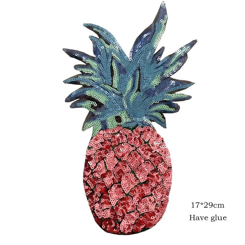 Wholesale Patches Sequins Pineapple embroidery patch Cartoon BadgeS Clothing Accessories Sewing Supplies iron on patches