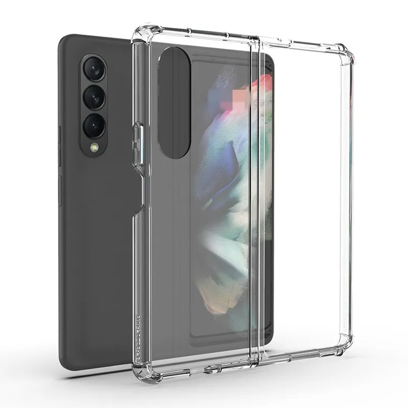 Crystal Clear Case for Samsung Galaxy Z Fold 3 Transparent Case All-inclusive Explosion Proof Cover for Galaxy Z Fold3 Case New