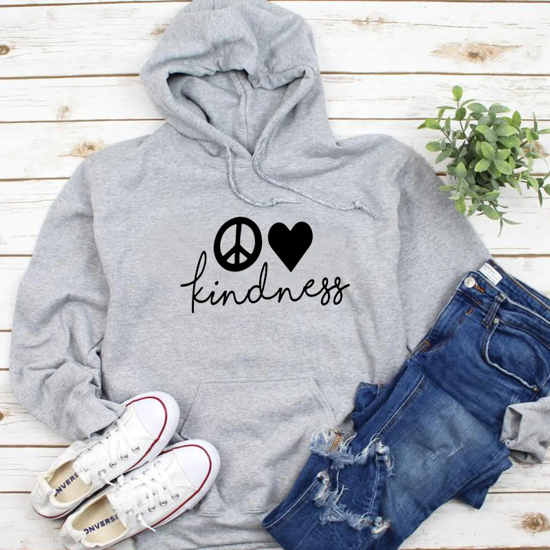 

Kindness Women Sweatshirt Fashion Graphic Christian Crewneck Cotton Pullovers Hoodies Autumn Plus Size Full Long Sleeve Shirt