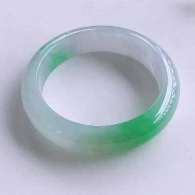 

Zheru ювелирное изделие, натуральный браслет из Бирмы jadeite 54-64 мм, зеленый двухцветный браслет, элегантное ювелирное изделие принцессы, лучший подарок