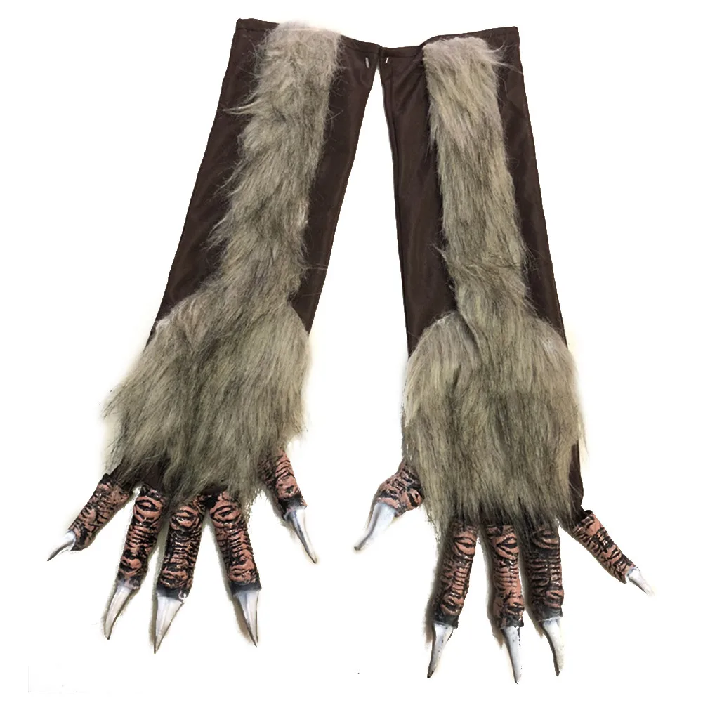 Halloween Werewolf Gloves Furry Monster Werewolf Hands Gloves Halloween Prop Cosplay Costume Gloves Gift