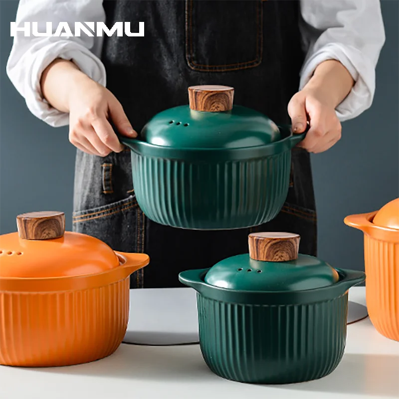 Ramen Noodles Soup Pot Ceramics Soup Pot With Lid Noodles Milk Egg Soup Cooking Pot Fast Heating Kitchen Cookware Solid Color