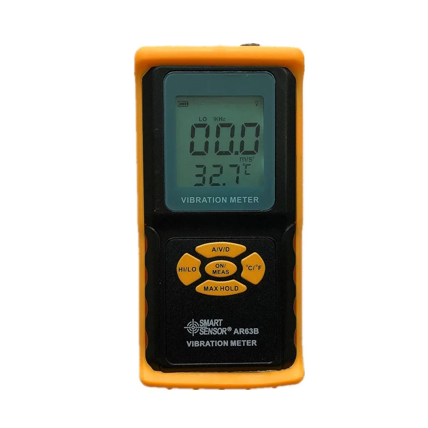 Precision Vibration Meter Vibration Tester AR63B 0.1~199.9m/s2, 0.001~1.999mm,  0.1~199.9m/s Vibrometer Tester Gauge Analyzer