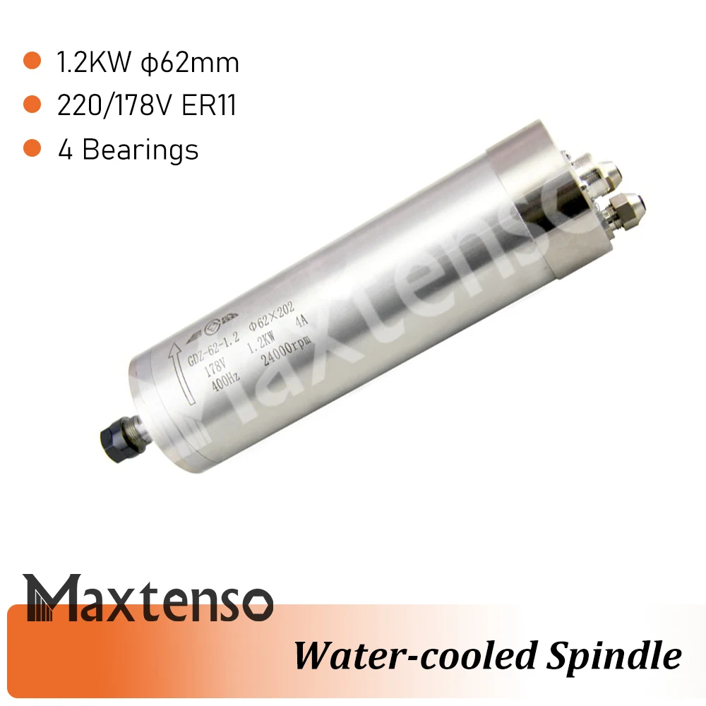 MAXTENSO 1,2 KW Wasser gekühlt Spindel motor Fräsen Spindel 24000RPM 36000RPM 60000RPM für Geistige Schneiden Gravur GDZ62 -1,2