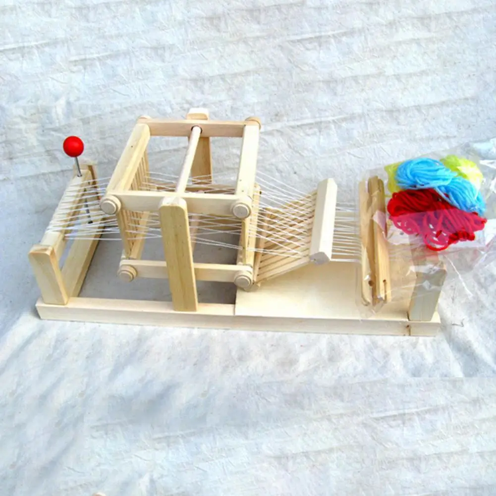 

Micro Loom High Simulation Improve Hands-on Ability Wood DIY Children Sewing Machine Educational Kid Wooden Weaving Loom Toys