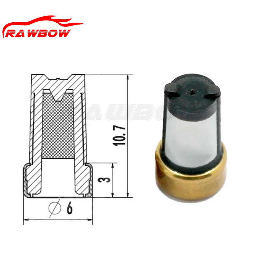 50/100 piezas para 195500 -3040 079906036 Tamaño 10,7*3*6m m del microfiltro del inyector de combustible C para Audi Protege Sephia