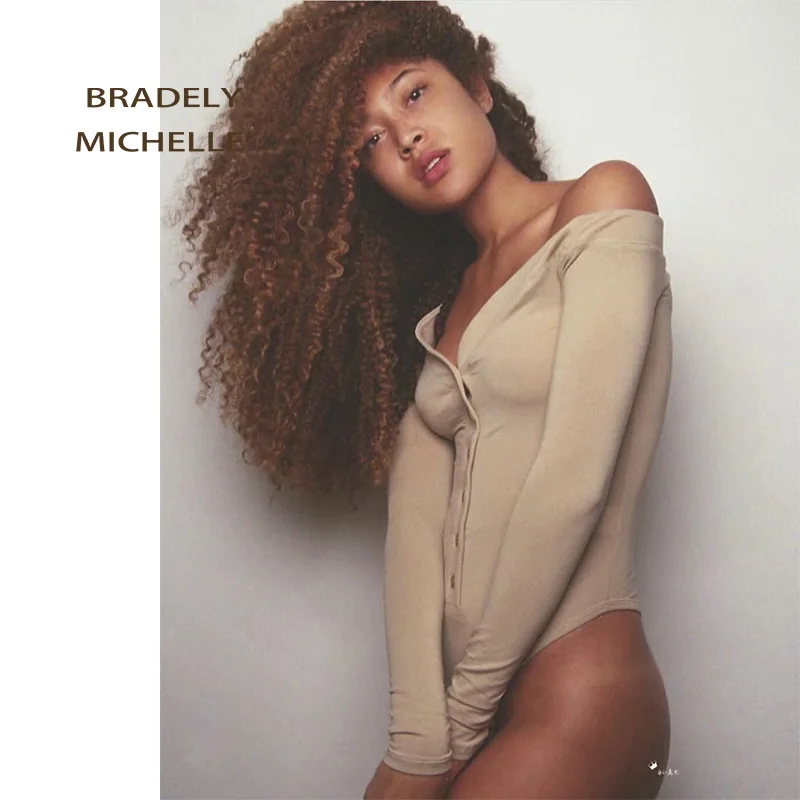 BRADELY MICHELLE Sexy Long Sleeve Off Shoulder Slim Knitted Bodysuits Women Club Outwear Jumpsuits for Women Tops