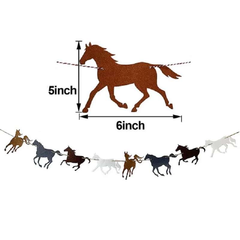 Horse Garland Banner Kentucky Derby Horse Racing Streamer Horse Party Garland for Horse Racing Birthday Wedding Party Decoration