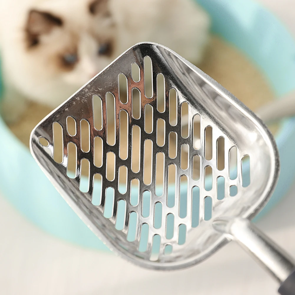 Cat Litter Scoop Stainless Steel Metal Pooper Scoopers Waste Poop Cleaner Pets Kitten Litter Sand Shovel Household Pet Cleaning