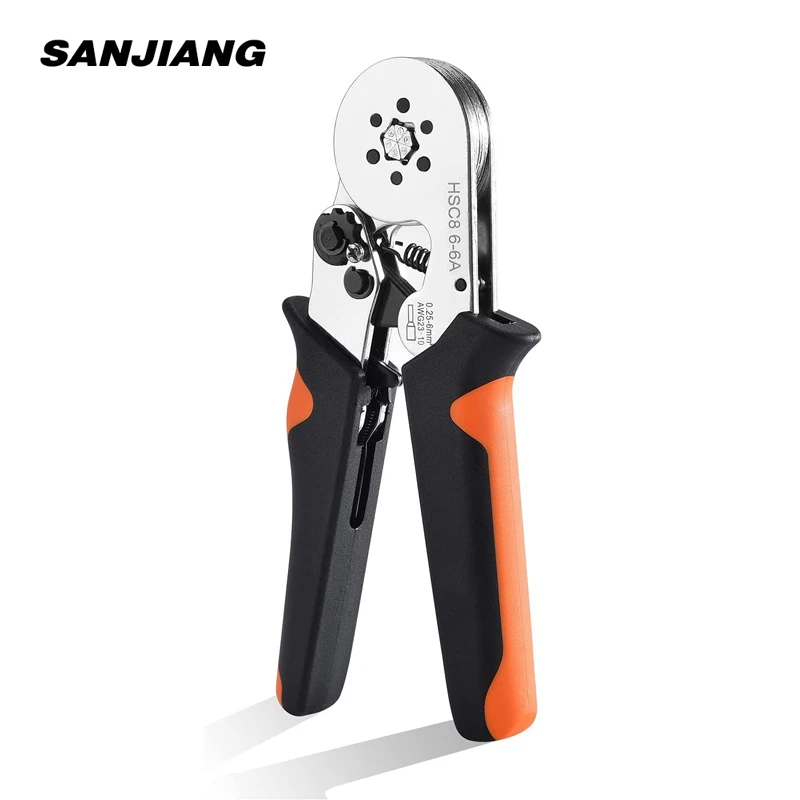 Hexagonal Crimping Pliers For Sleeves Wires Electric Terminal Crimping Crimper Hsc8 6-6a Crimp Ratchet Control Home Improvement