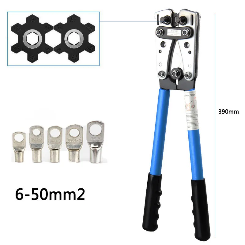 6-50mm2 SC Connector Crimping Plier For Non-insulated Connectors Copper Tube Terminal Crimper Cable Lug Crimping Tool