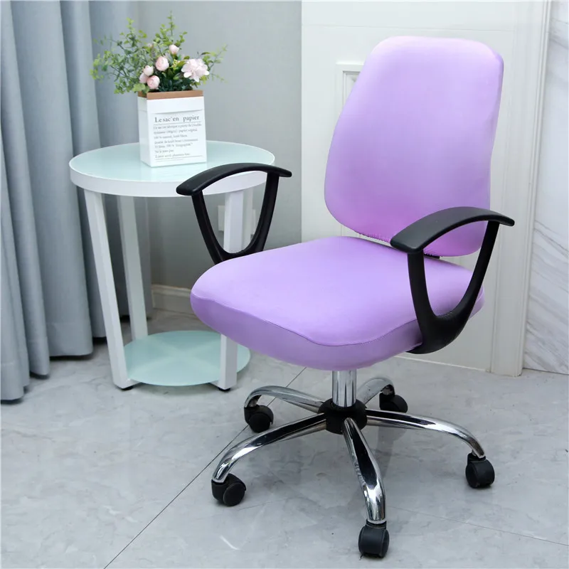 Solid Chair Cover Office Computer Spandex Split Seat Cover Universal Anti-dust Armchair Cover