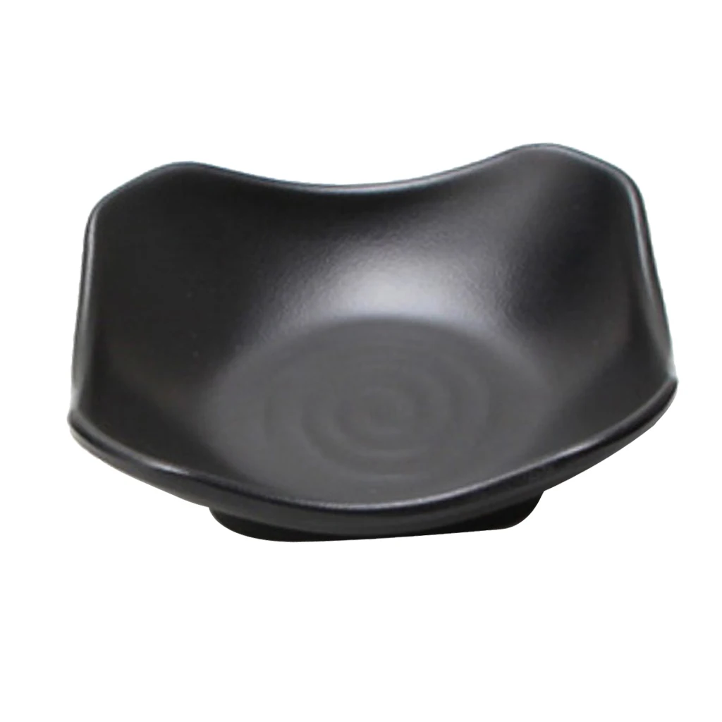 Black Melamine Butter Dish Tableware KTV Dining Room Snack Dishes Japanese Sushi