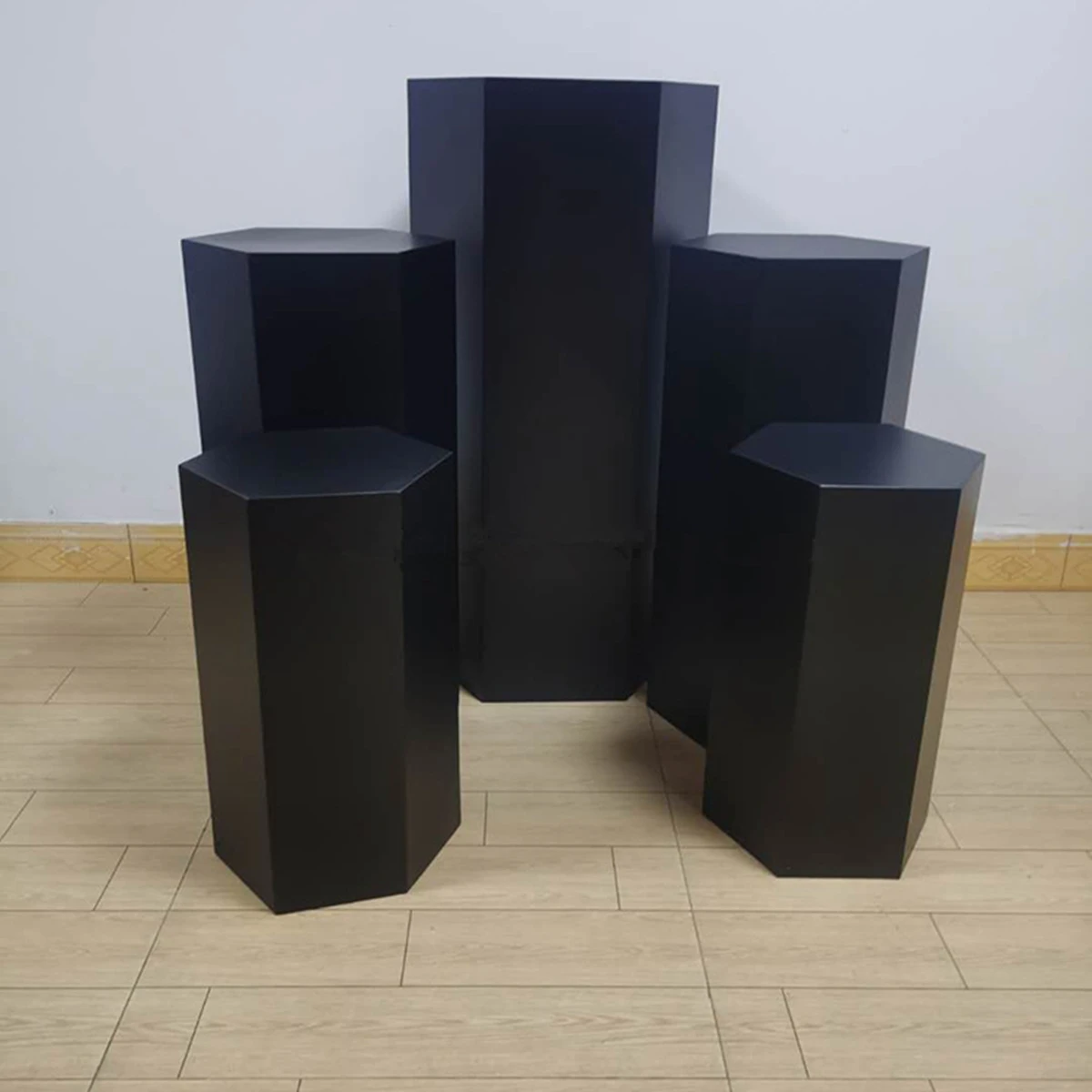 

5pcs/set )Hexagenal stand only)Factory Decor Stainless Factory Flower Stage Backdrop for Wedding Party Decoration AB1244