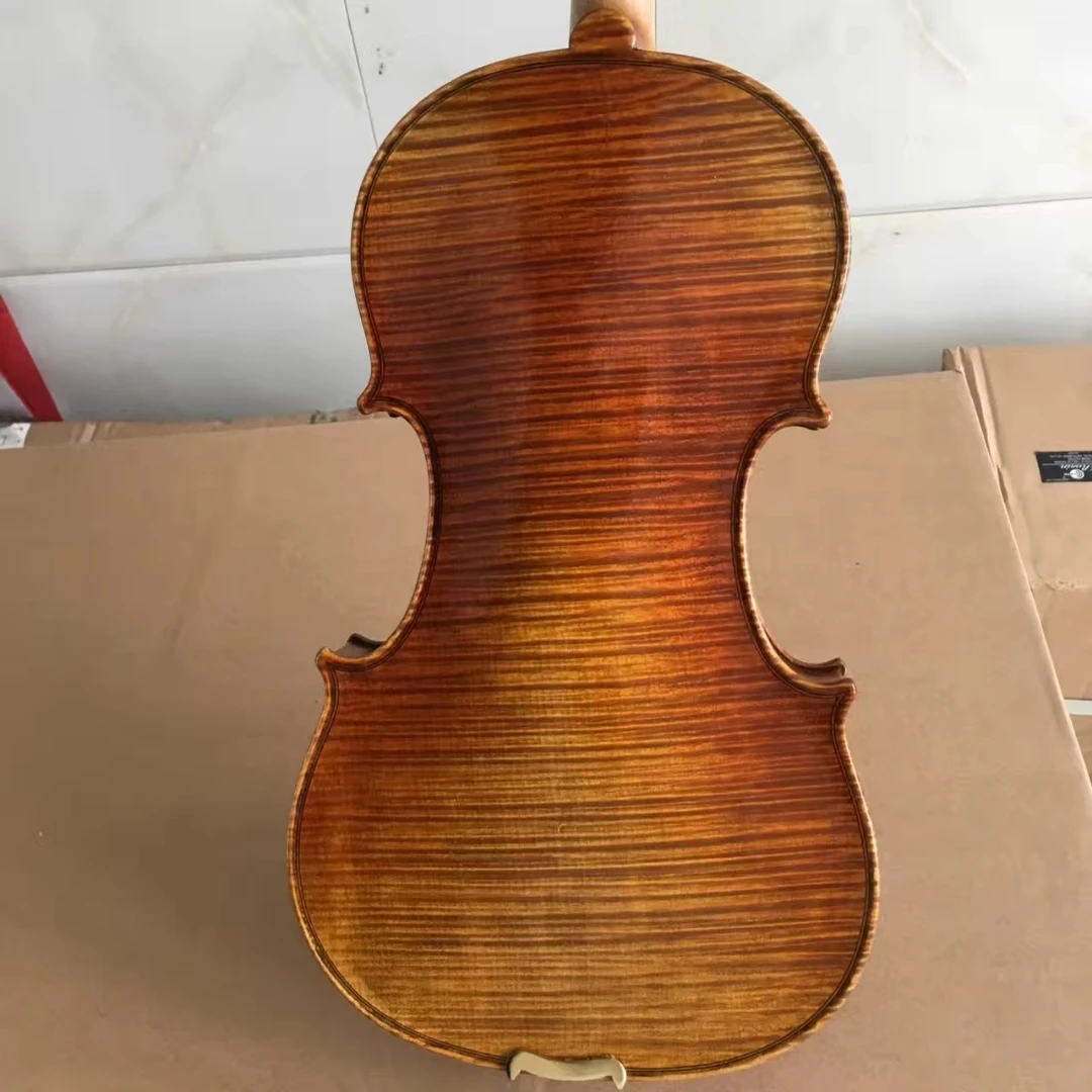 

High-end handmade Italian vintage oily varnish Violin 4/4 Antonio Stradivari violino set free shipping Brazilian Bow with Hard