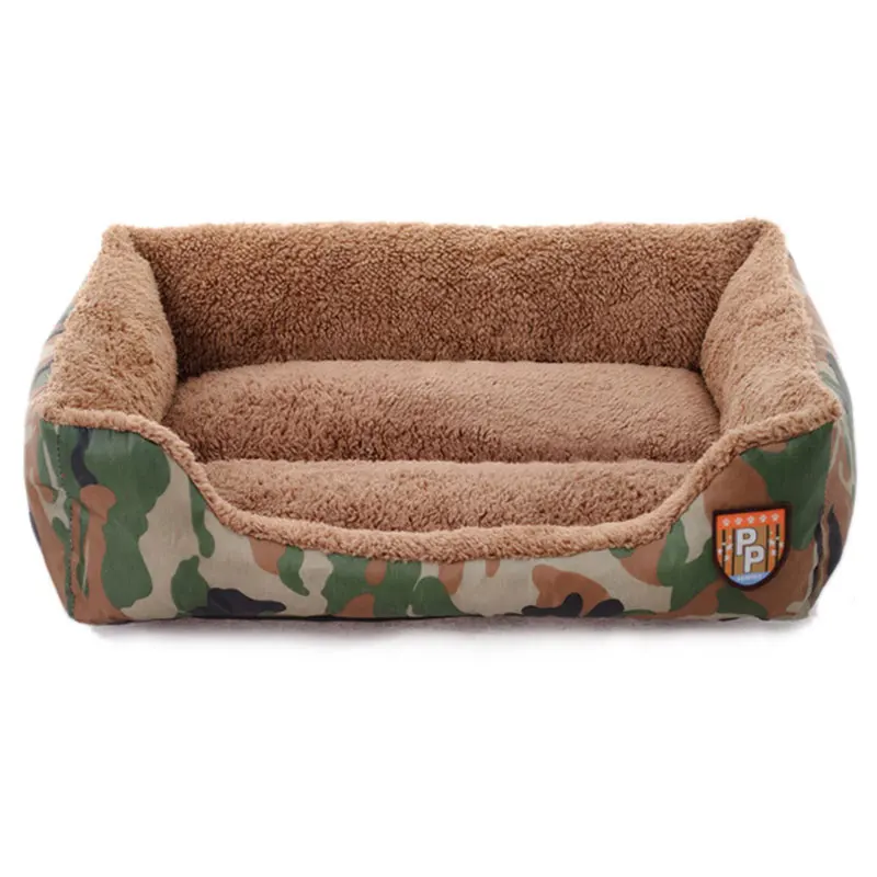 Brand Designer Cat’s House Camouflage Color Army Green Pet Sofa Cotton Animal Accessories Square Shape Napping Sleep Bed for Dog