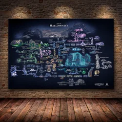 Hollow Knight Map The Game Poster Decoration Painting of The On HD Canvas  Of Hallownest Poster Wall Art For Room Home Decor