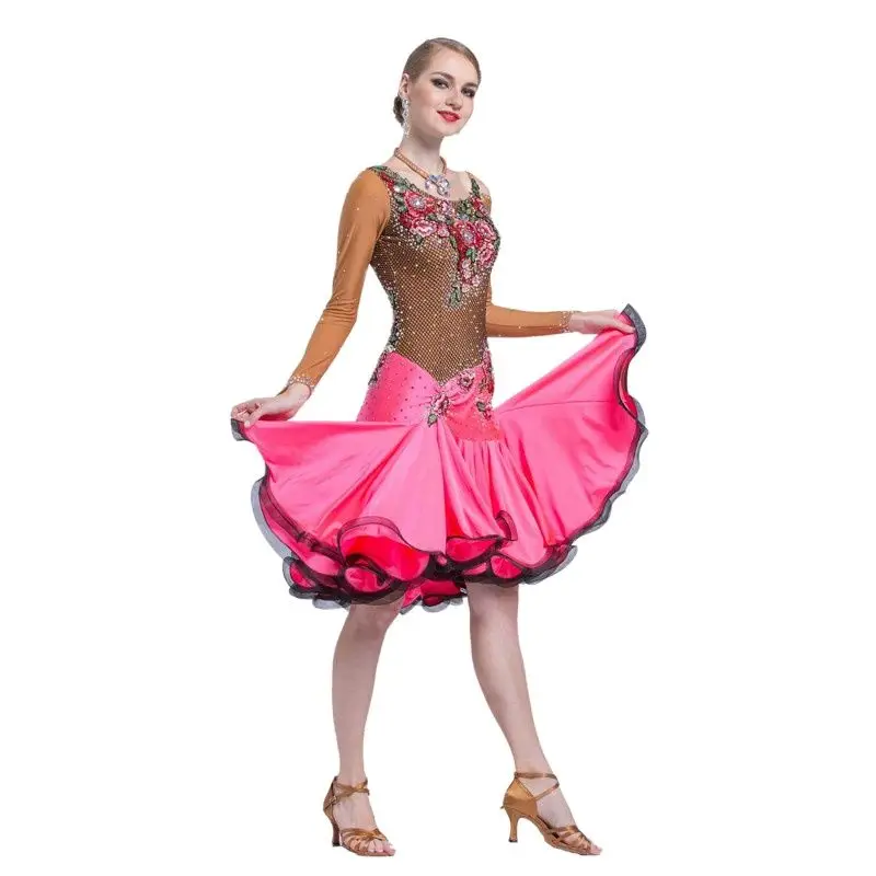 L-16548 Professional Latin american dancing dresses competition adult girls Latin dance dress for sale