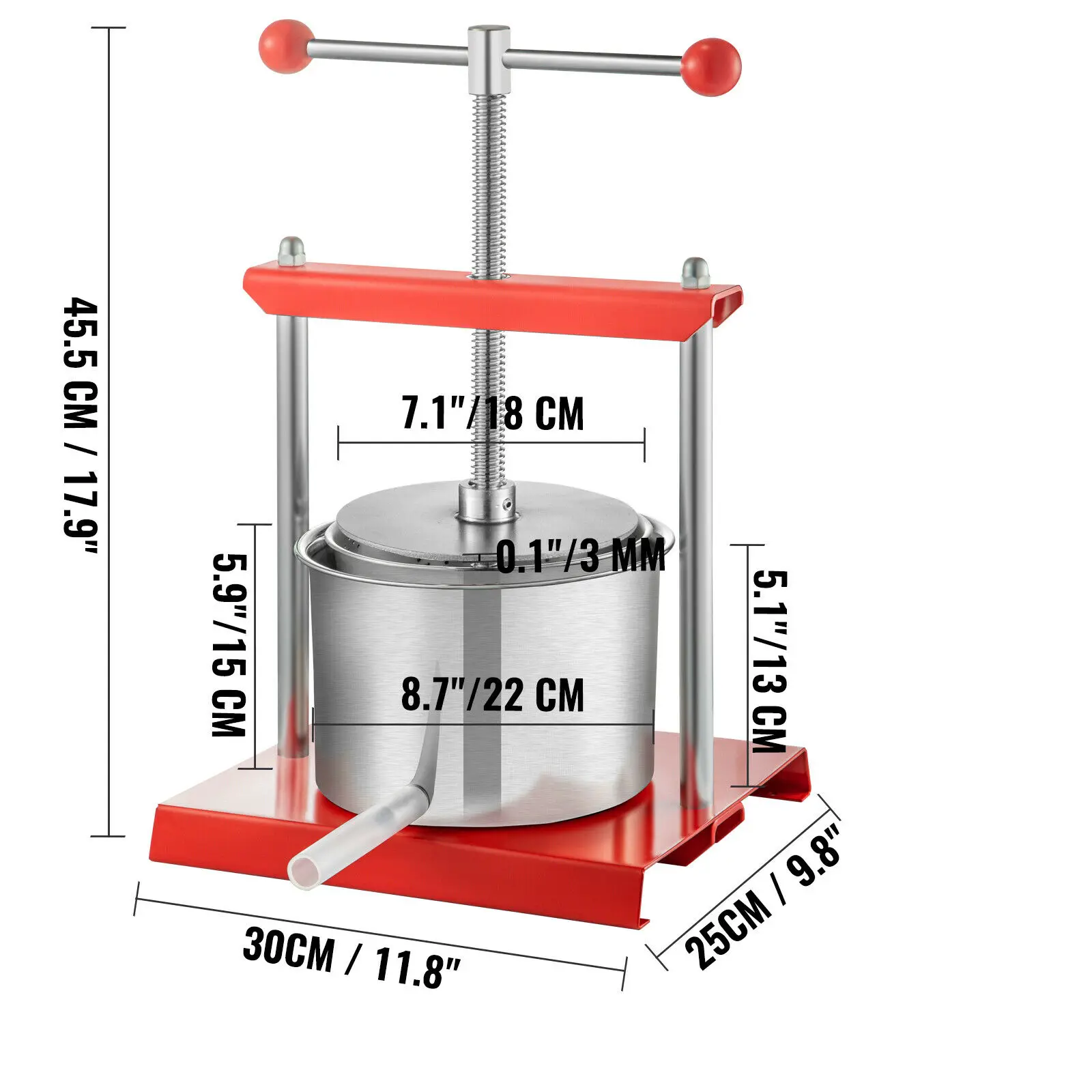 VEVOR عصارة البرتقال عصارة 2L 3.5L 5.5L الفولاذ المقاوم للصدأ المنزلية دليل عصارة الفاكهة صبغة الضغط آلة المطبخ