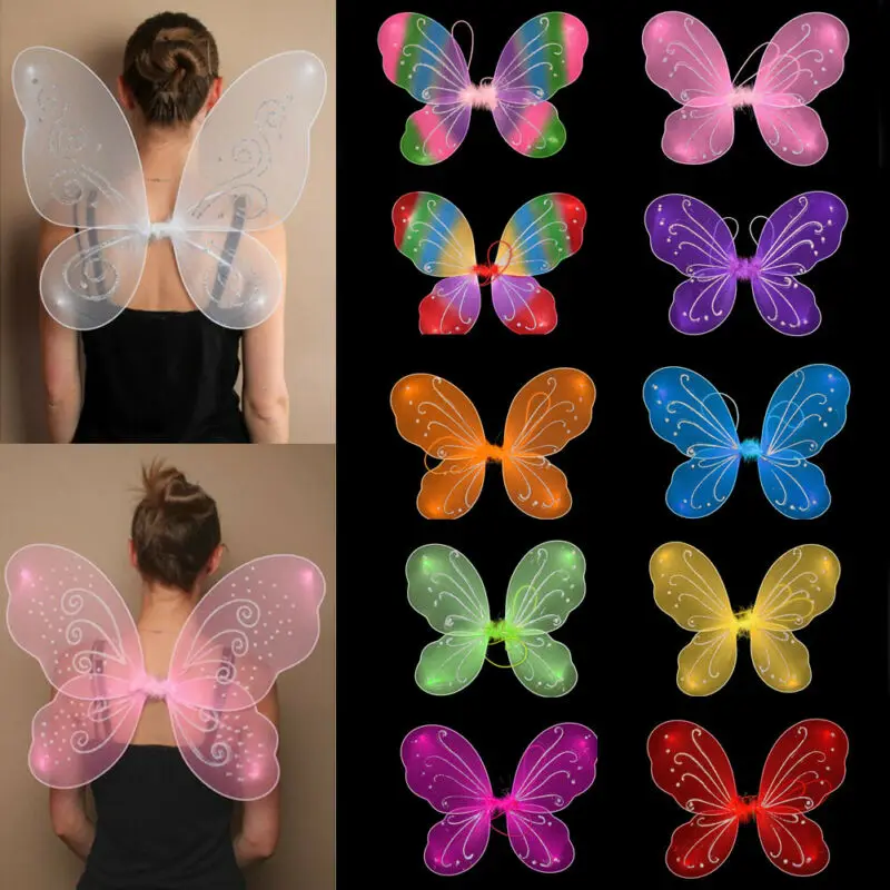 42cm Hot Princess Kids Girl Fairy Butterfly Wings Fancy Dress Party Costume Girls Fancy Dress Dressing Up Ladies Party Prop