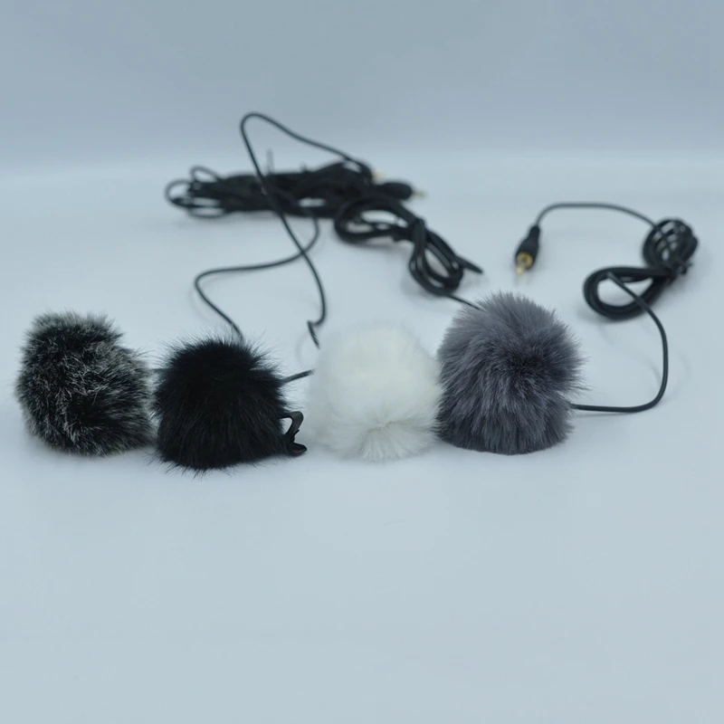 FULL-Universal ไมโครโฟนสายคล้องคอกระจกหน้ารถ Furry Fur กระจกหน้ารถ Wind Muff นุ่มสำหรับ Sony Rode Boya Lavalier Lapel ไมโครโฟน5มม.