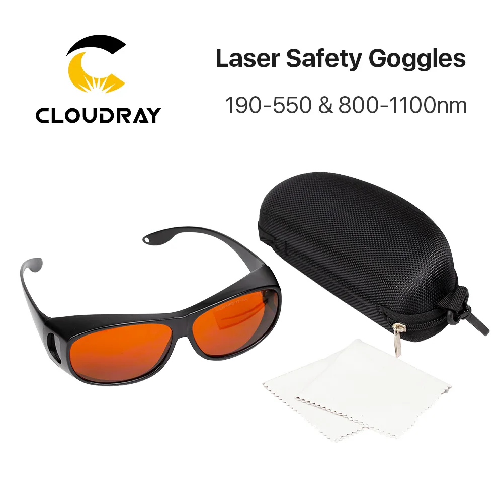 Cloudray UV Green Fiber Laser Safety Goggles Type B Protective 355 & 532 & 1064nm Wavelength Glasses Shield Protection Eyewear