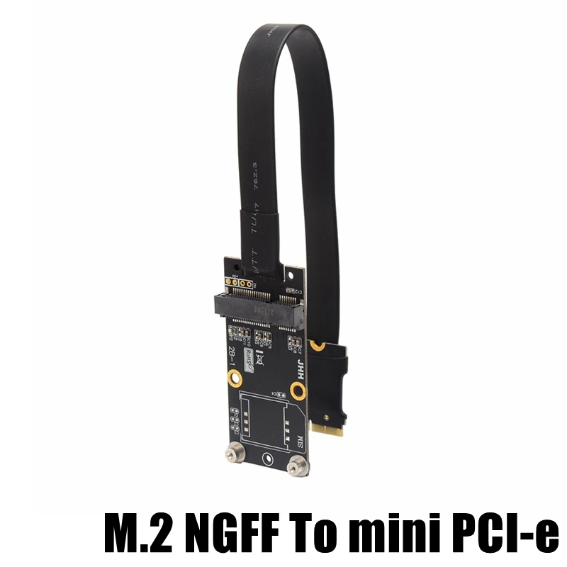 mPCIe to M.2 key A.E. extension cable , mini pcie mPCI-e Card to NGFF M2 A.E. slot extension adapter cable Customized Length