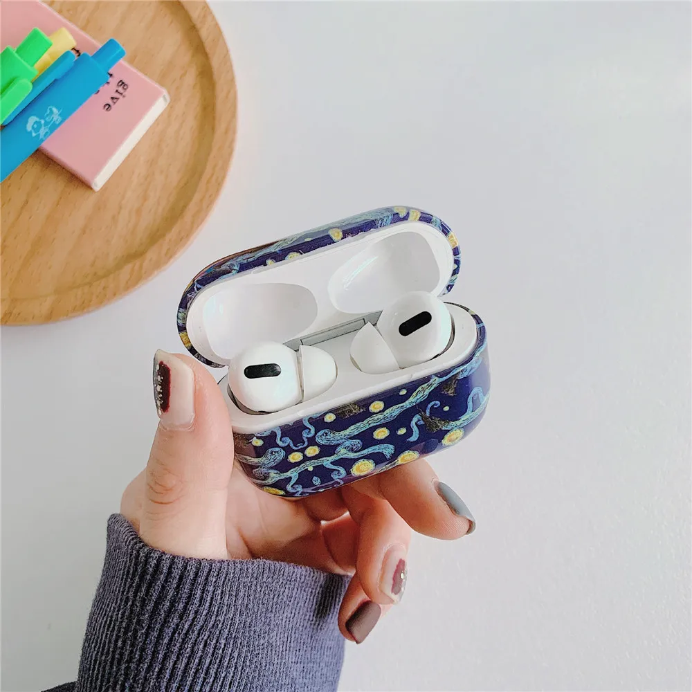 Para airpods pro caso de luxo casca dura airpods3 pintura a óleo caso fone ouvido ar pods acessórios para apple airpods pro casos