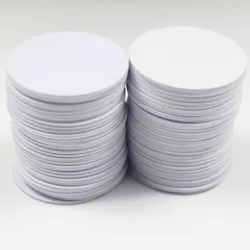 50 unids/lote NFC 215 13,56 Mhz pegatinas adhesivas tarjetas para monedas etiquetas diámetro 25mm para TagMo Amiibo