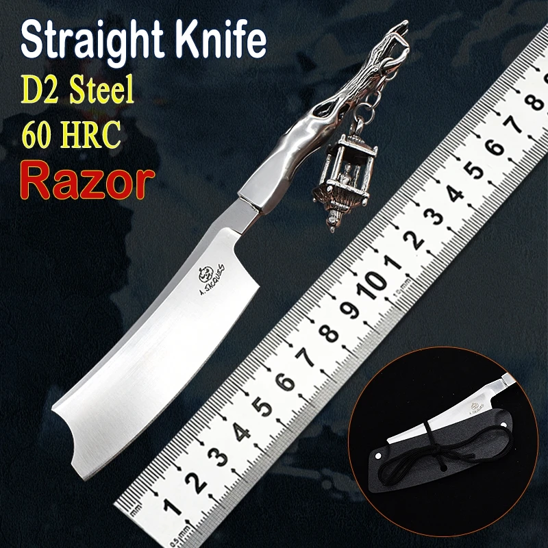 Straight Knife D2 Blade Steel Fixed Practical Hunting Knife EDC Tools Survival Camping Outdoor Gift Knives Handmade Razor