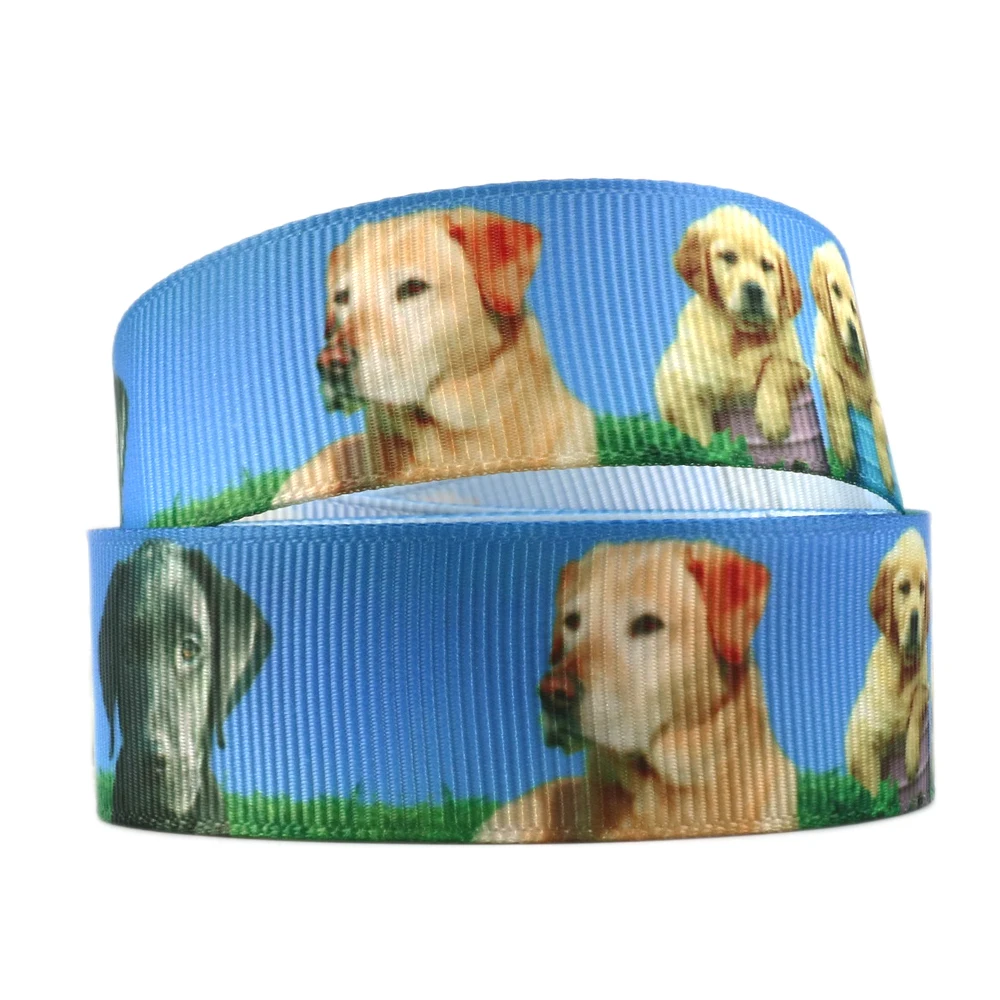 10 Yards Multi Sized Cute Dog Theme Grosgrain Ribbon Puppy Printed Ribbon DIY Hair Bow Gift Wrapping Material,10Yc8621