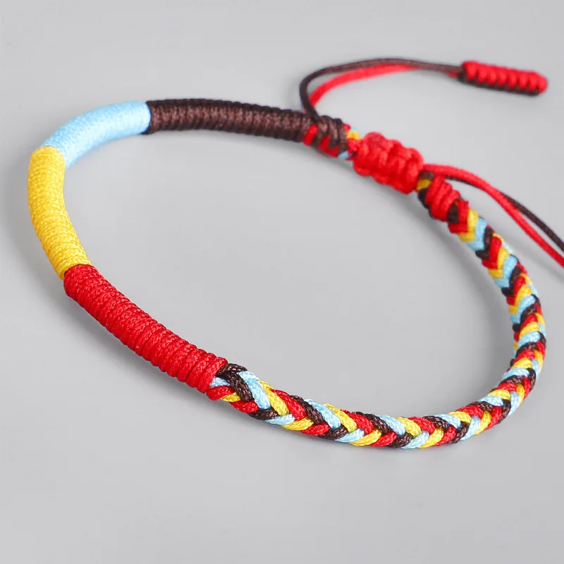 Tibetan Buddhist Handmade Waterproof Woven Wax Thread Wrap Bracelet For Men And Women Friendship Rope Knot Bracelet