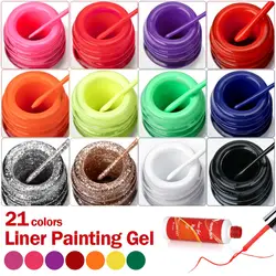 Venalisa Winter Nails Spider Gel Liner Drawing Line Gorgeous Color French Gel Nail Polish Gold Silver Painting Gel Nail Manicure
