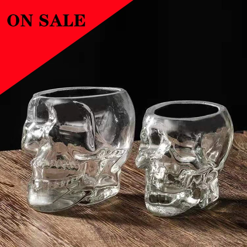 

Halloween Household Skull Head Glass Teacup Transparent Crystal Coffee Juice Mug Drinking Bar Club Whiskey Wine Beer Cup