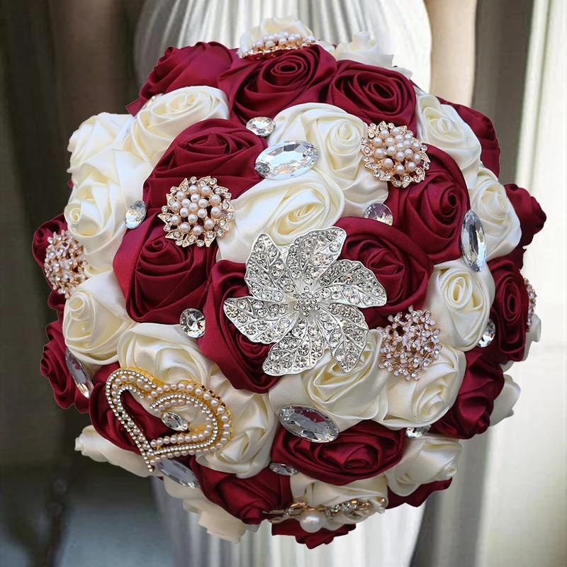 Hot Selling 1pc/lot  Purple And White Artificial Foam Flowers Bouquet Romantic Bride Holding Flower