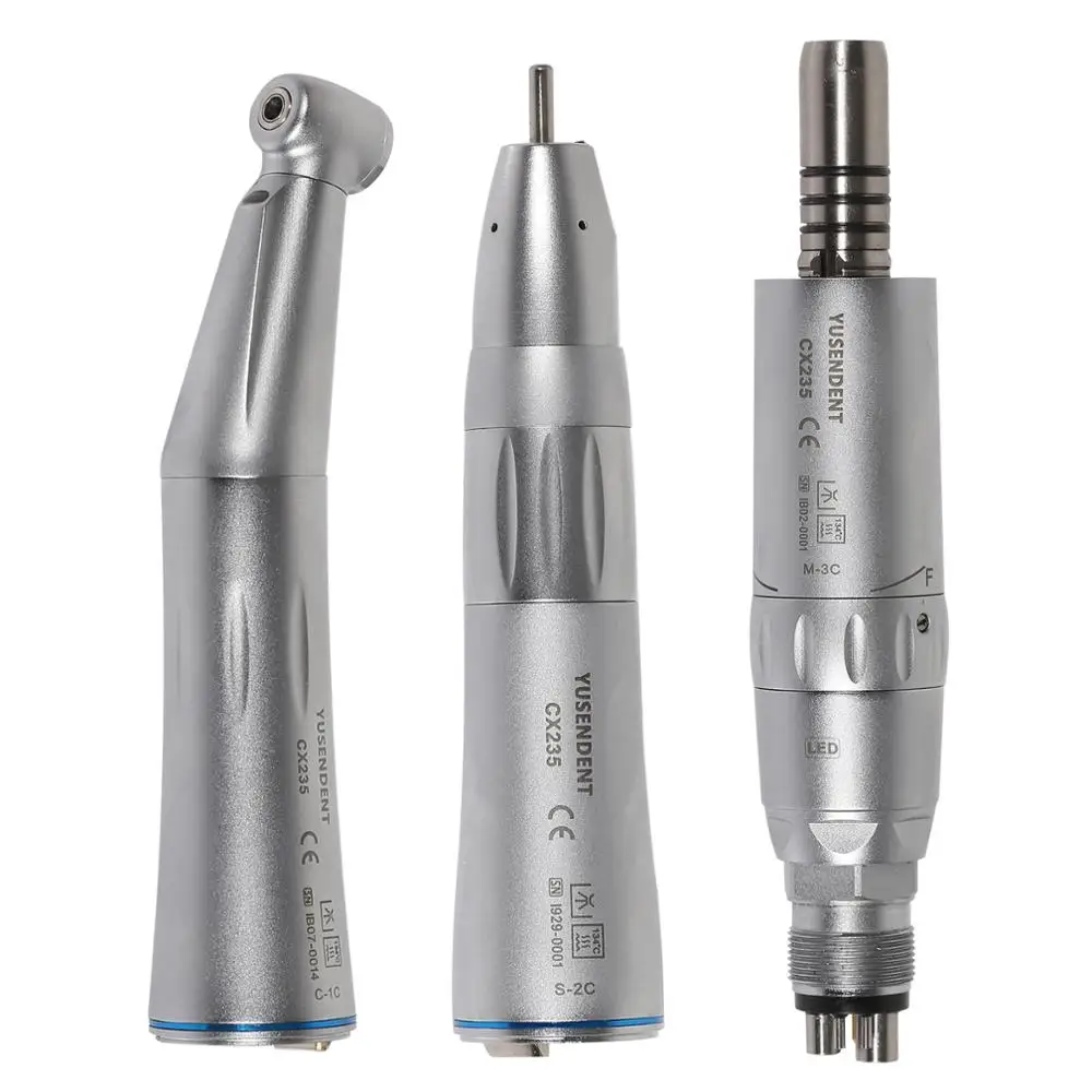 

6 Hole LED Pure Titanium Metal Material Inner Water Spray Push Button Dental Low speed Fiber Optic Handpiece Fit Bur 2.35 CA/RA