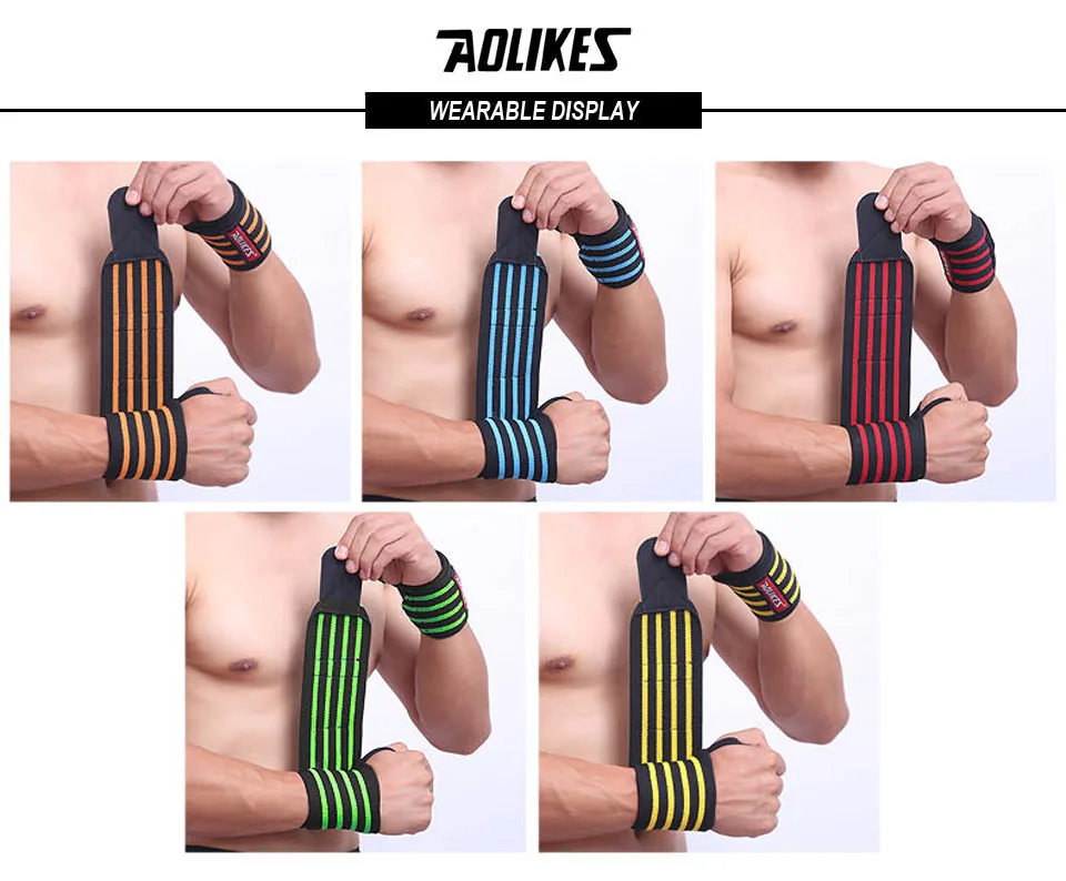 AOLIKES 1 Paar Handgelenkbandagen für Gewichtheben, Fitnessstudio, Handgelenkschlaufen für Gewichtheben, Handgelenkstütze für Powerlifting, Krafttraining – Detail 33