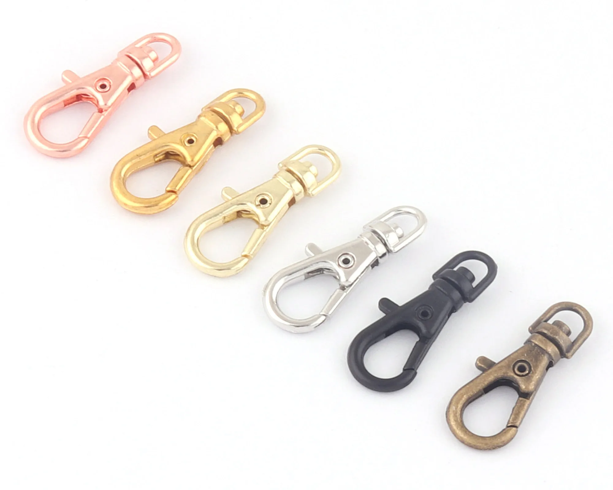 3mm Rose Gold Lobster Mini Swivel Snap Hook Clasps Claw Strap Purse Bag Handbag Push Gate Hook Keychain Clasp Key Ring Finding