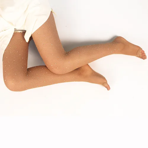 Imagen 2 del producto Medias de red sexis para mujer, medias con diamantes de imitación brillantes, medias de nailon de malla con diamantes, pantimedias con punta, pantimedias brillantes, lencería Flash 2020